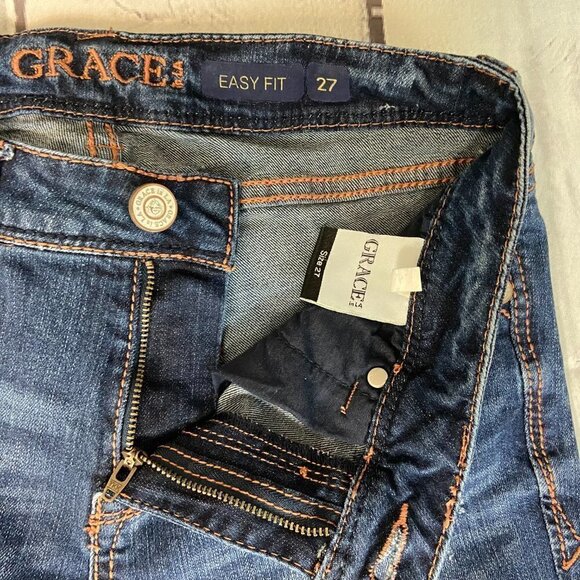 Grace in LA Easy Fit Jeans Women's Size 27 (27 x 30) Mid Rise Straight Leg - Picture 8 of 12